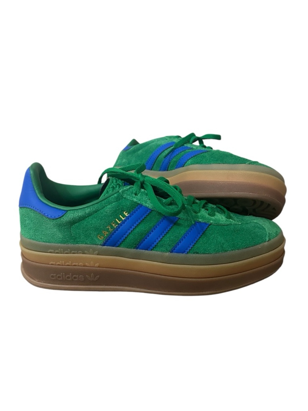 adidas Gazelle Bold Platform Sneakers - Green Blue Gum IE1370 Size 6.5